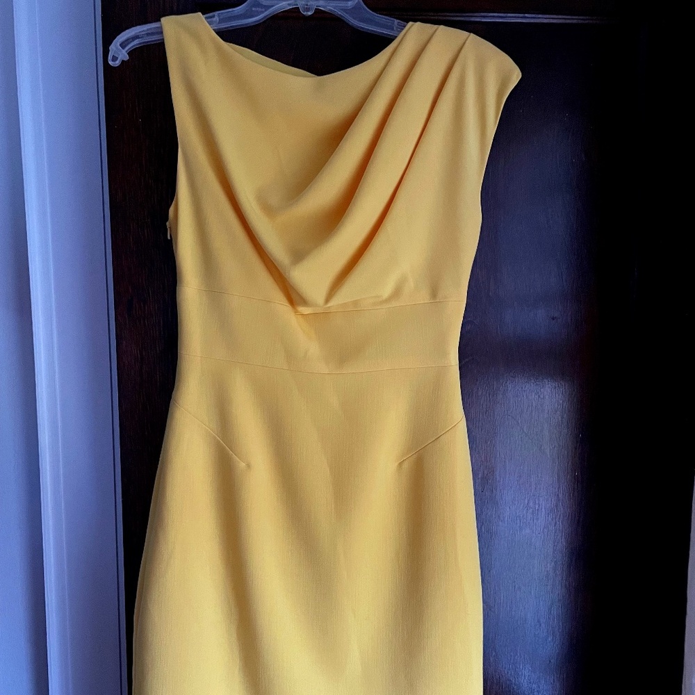 Black Halo Yellow Sheath Dress